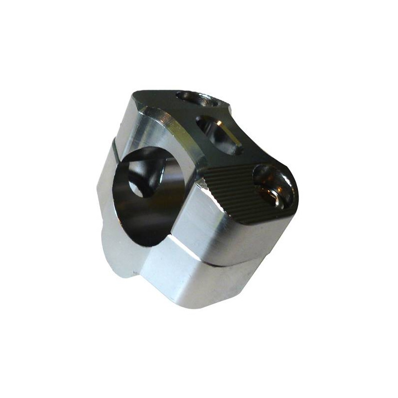 Pontet adaptateur Racing Moto Technology Ø22/28mm rehausse 16mm gris titane