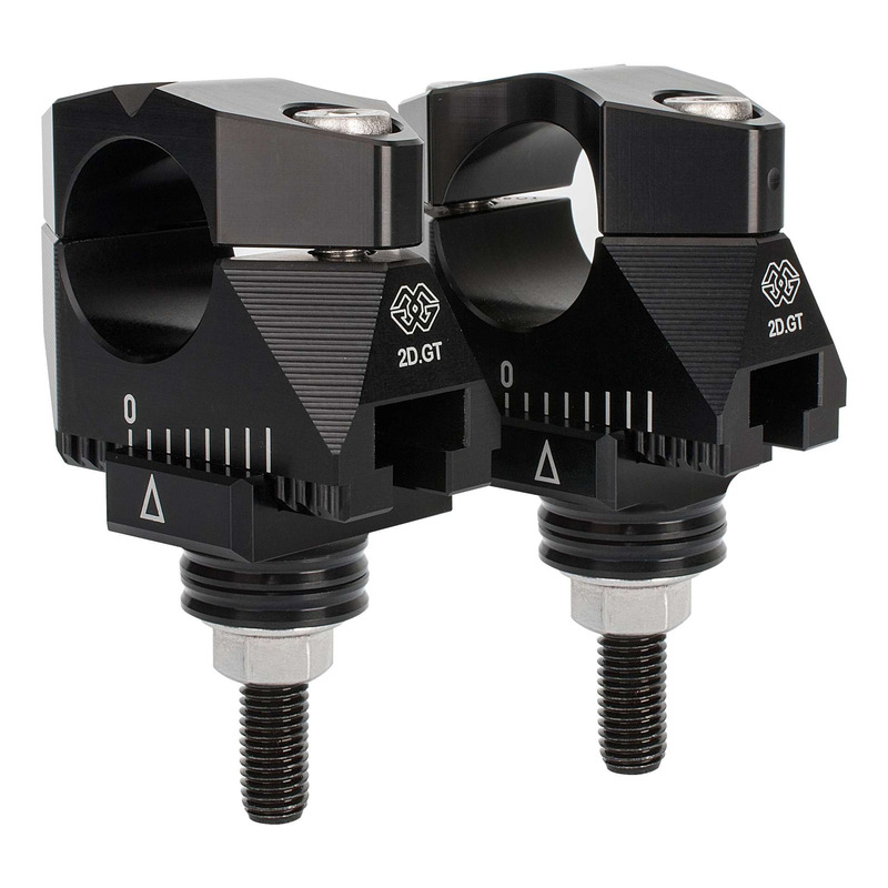 Pontets de guidon ajustables +23mm max. noirs Gilles Tooling 2DGT Yama
