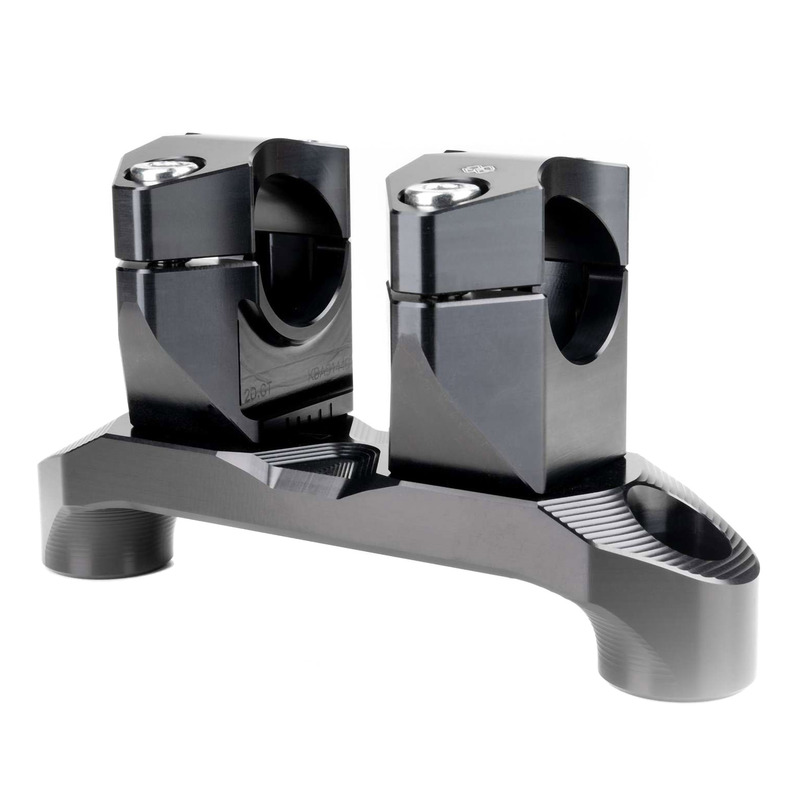 Pontets de guidon Ø28 ajustables +/- 25mm Gilles Tooling 2DGT Ducati Streetfighter 955 V2 22-24 noir