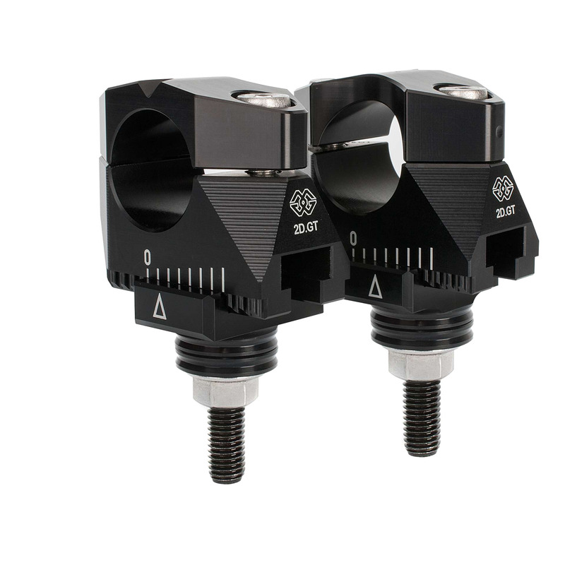 Pontets de guidon Ø28 ajustables +/- 25mm Gilles Tooling 2DGT Triumph Speed Triple 1200RS 22-24 noir