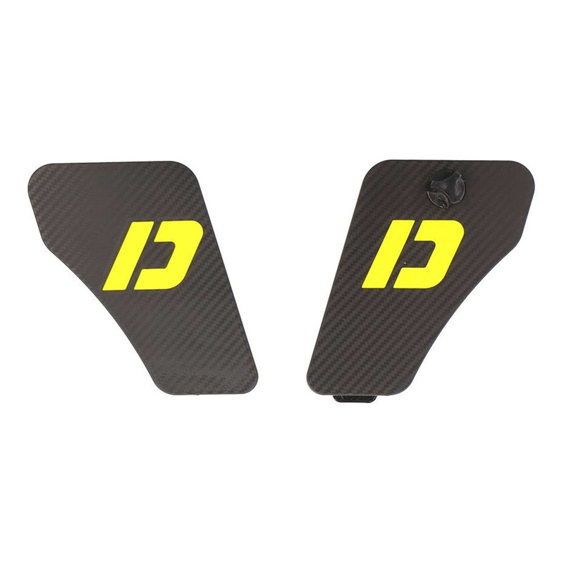 Porte boîte à outils Doppler pour Peugeot 103 MVL/SP - réservoir 3,7 L - Noir Effet Carbone/Jaune