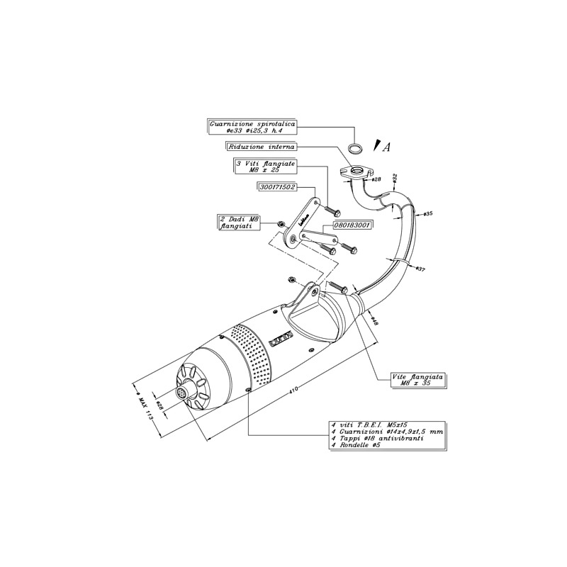 Pot d'échappement Leovince Touring 100 cc Booster Nitro 99-02