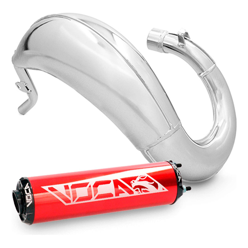 Pot d’échappement Voca Cross Chromed 50/70cc alu rouge Sherco SM-R/SE-R