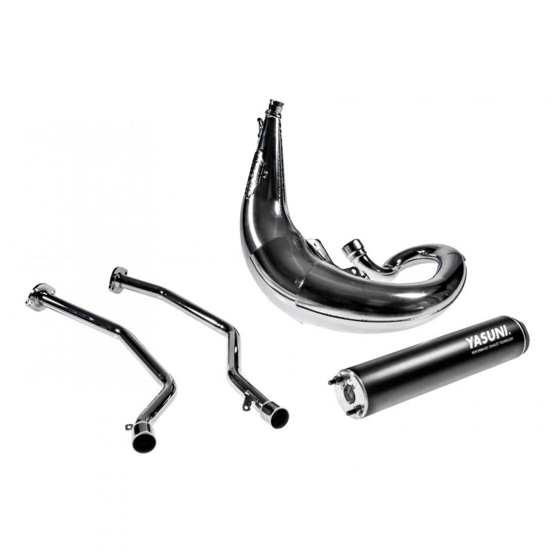 Pot d'échappement Yasuni Cross ML noir chrome gauche DRD Racing/X-Rac