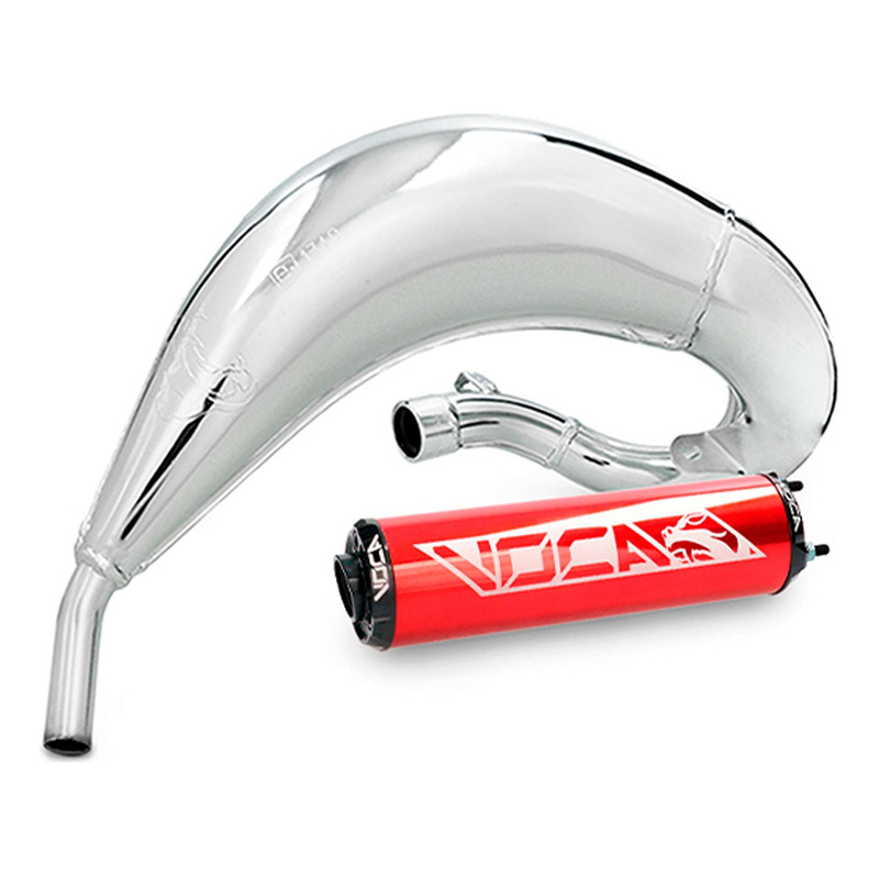 Pot Voca Racing Cross Chromed avec silencieux carbone et rouge pour Fantic 50