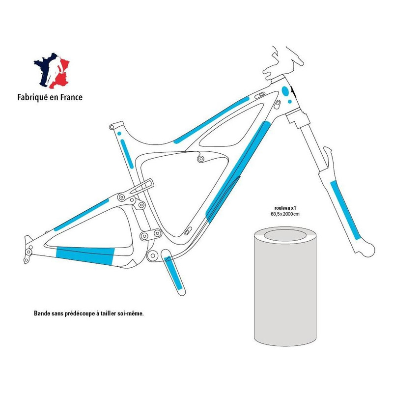 Protection de cadre autocollante Ytwo VBR300 - 0,3mm transparent brillant (68,5cm x 20m)