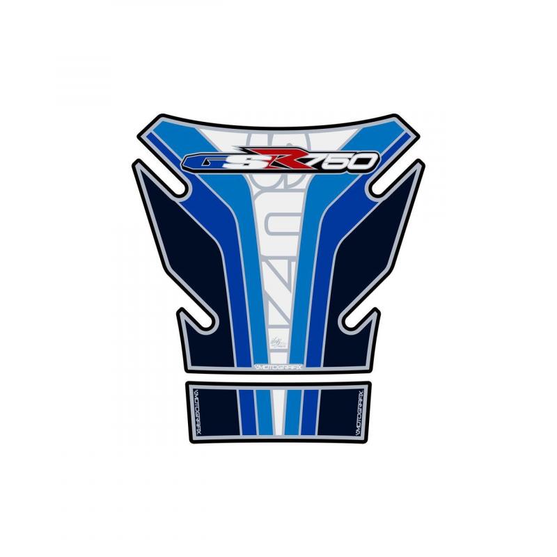 Protection de réservoir Motografix blanc/bleu GSR750 2 pièces
