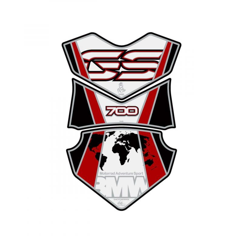 Protection de réservoir Motografix blanc/rouge BMW F700GS 3 pièces