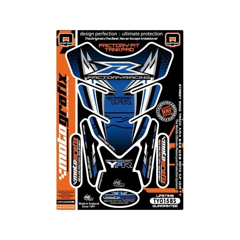 Protection de réservoir Motografix bleu/noir/blanc Yamaha 4 pièces