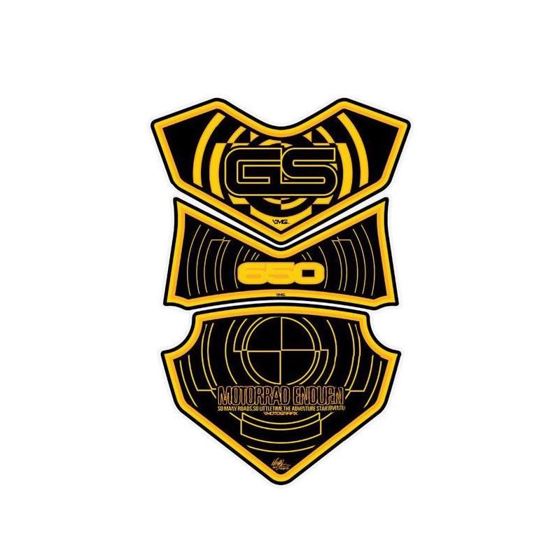 Protection de réservoir Motografix noir/jaune BMW GS650 4 pièces