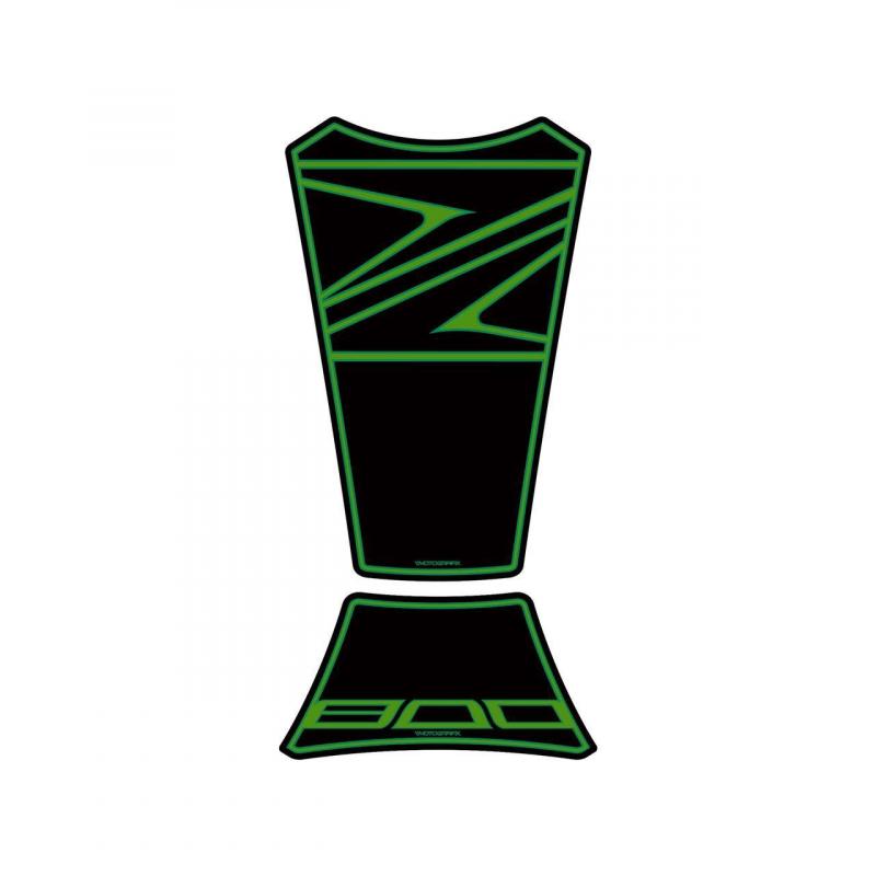 Protection de réservoir Motografix noir/vert Kawasaki Z800 2 pièces
