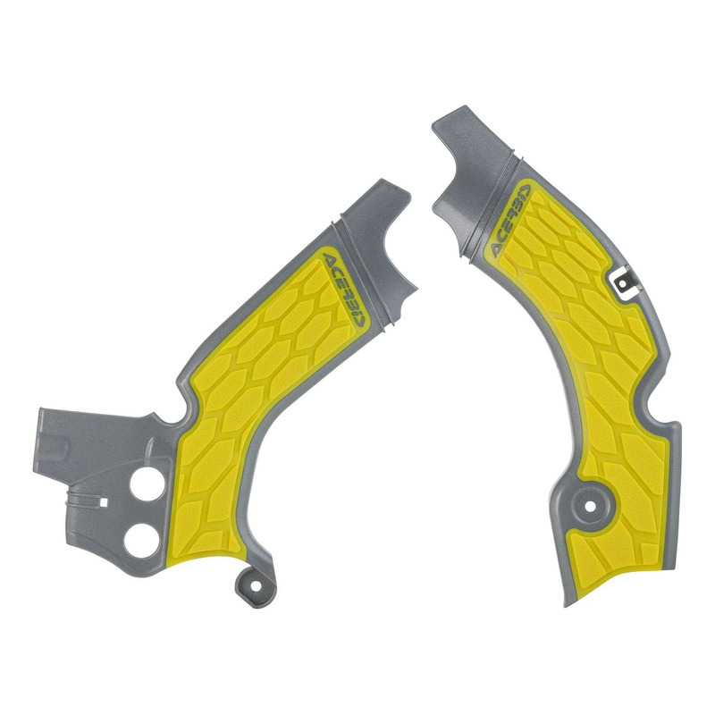 Protections de Cadre ACERBIS X-GRIP Gris Argent / Jaune - Suzuki 450 R