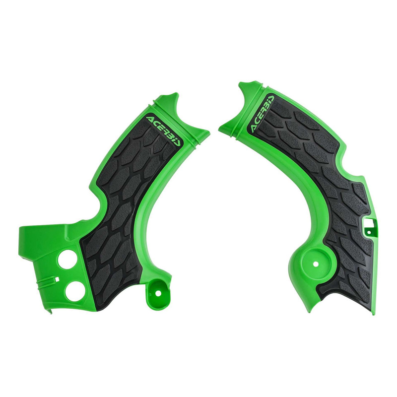 Protections de Cadre ACERBIS X-GRIP Vert / Noir - Kawasaki 250 KXF 15-20