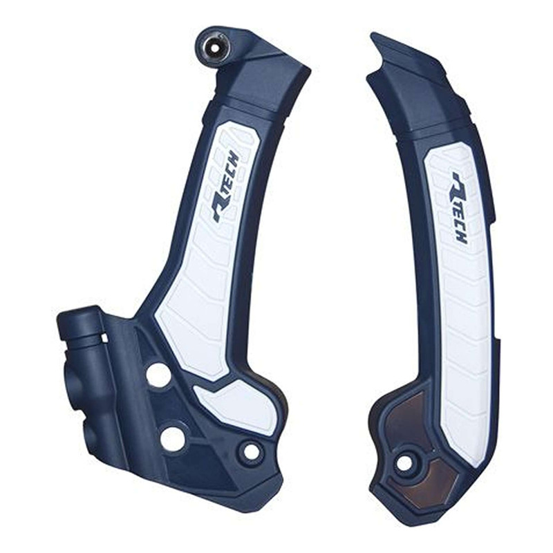 Protections de Cadre Rtech Bi-MatiÃ¨re Bleu / Blanc pour Husqvarna TC/