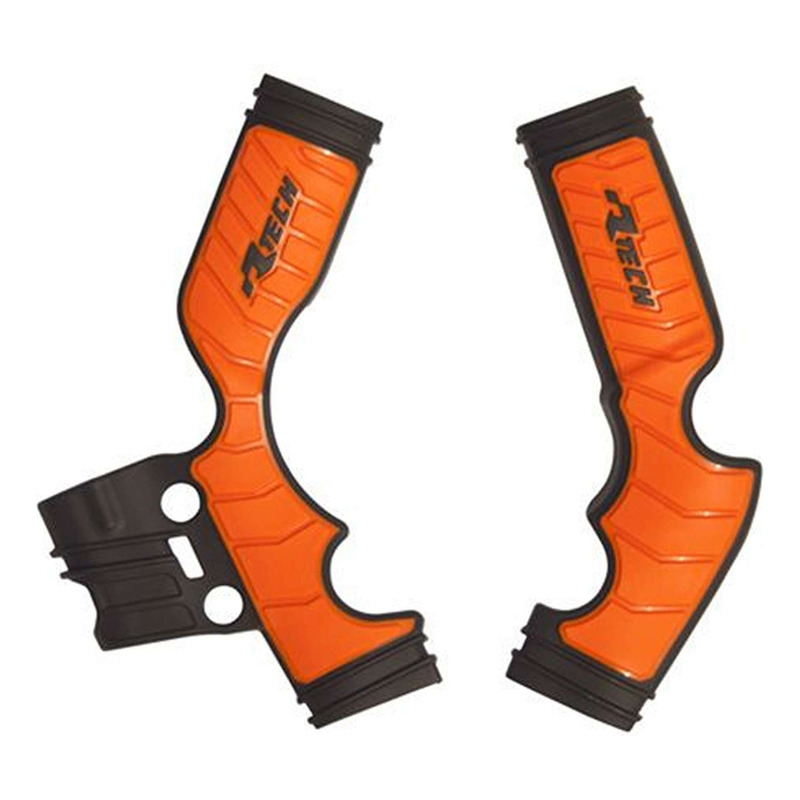 Protections de Cadre Rtech Bi-MatiÃ¨re Noir / Orange pour 65cc KTM / G