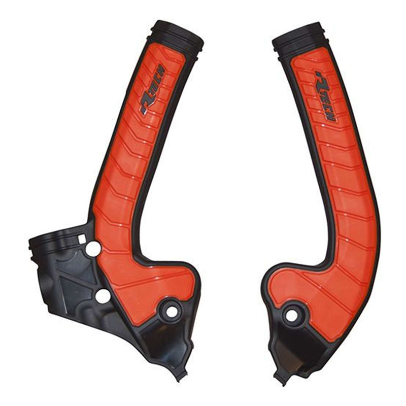 Protections de Cadre Rtech Bi-MatiÃ¨re Noir / Orange pour 85cc KTM / G