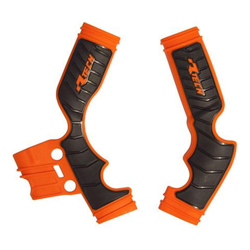 Protections de Cadre Rtech Bi-MatiÃ¨re Orange / Noir pour 65cc KTM / G