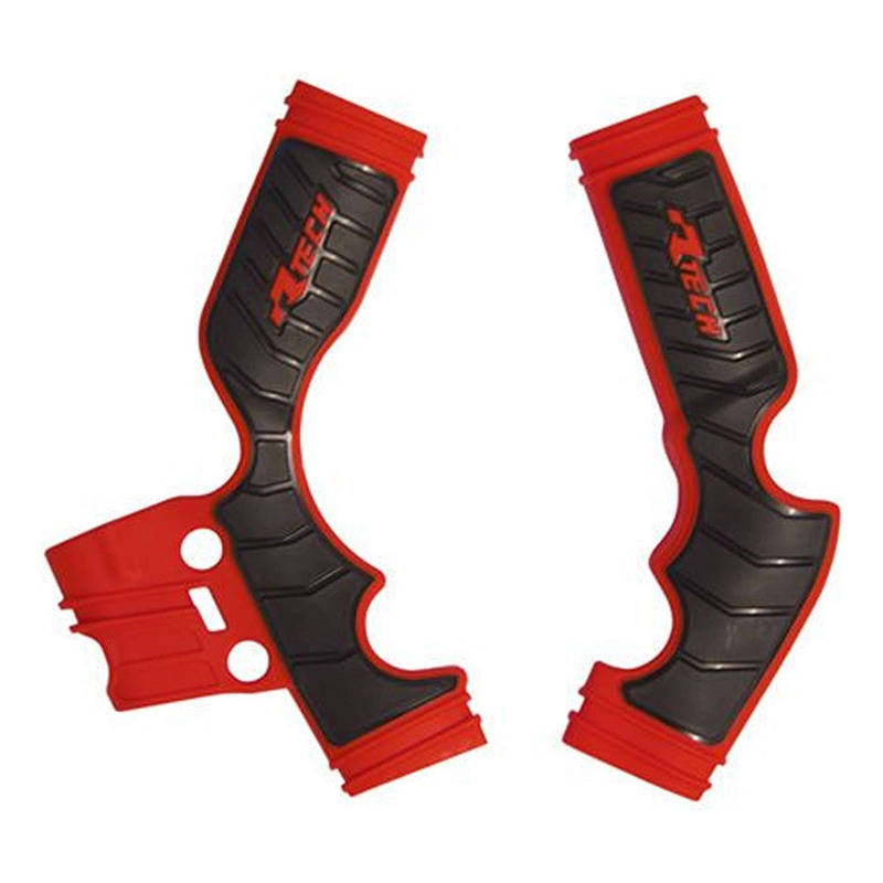 Protections de Cadre Rtech Bi-MatiÃ¨re Rouge / Noir pour 65cc KTM / Ga
