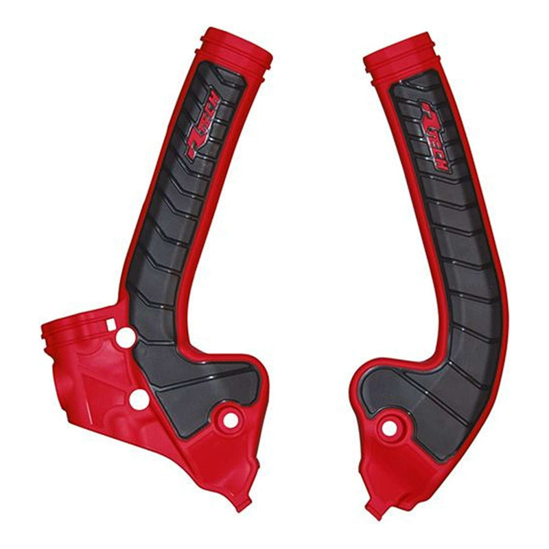 Protections de Cadre Rtech Bi-MatiÃ¨re Rouge / Noir pour 85cc KTM / Ga