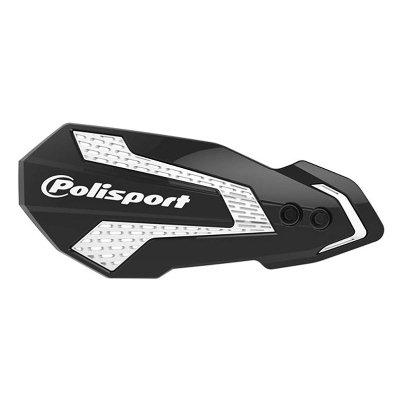 Protège-Mains POLISPORT MX Flow Noir/Blanc pour Kawasaki 125/250 KX 07-24 + Second Kit Universel