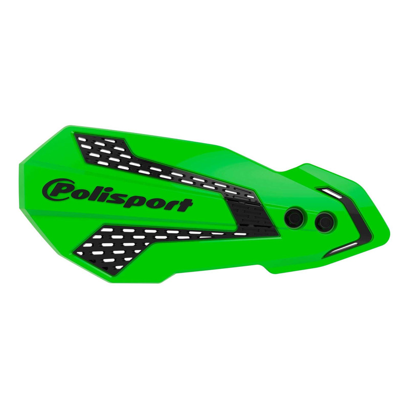 Protège-Mains POLISPORT MX Flow Vert / Noir pour Kawasaki 125 / 250 KX 07-25 + Second Kit Universel