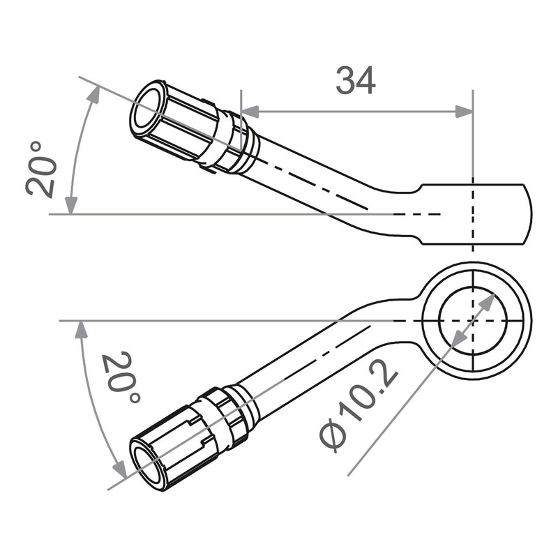 Raccord banjo TRW Varioflex M10 coude diagonal 20° argent