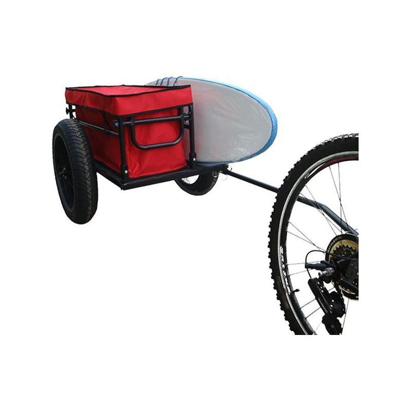 Remorque vélo 16 utilitaire cargo plateau fixation axe de roue