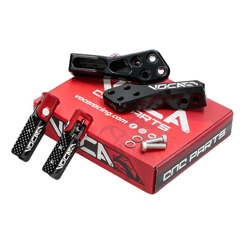Repose-pieds ajustables et pliables Voca Racing noir/rouge Pit Bike Mi