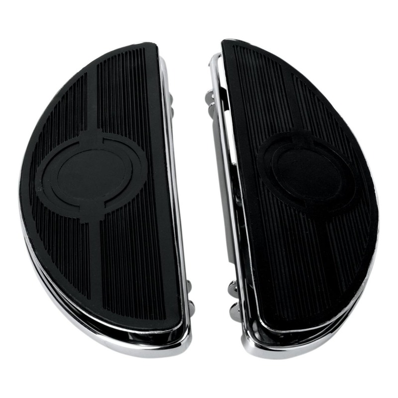 Repose pieds demi-lune Drag Specialties anti-vibrations Harley Davidson Tour-Glide 99-20 chrome