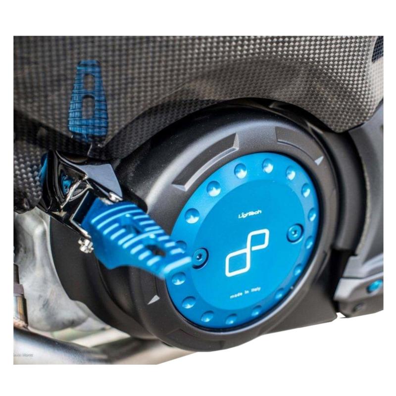 Repose-pieds passager Lightech bleus pour Yamaha T-Max 530 12-16