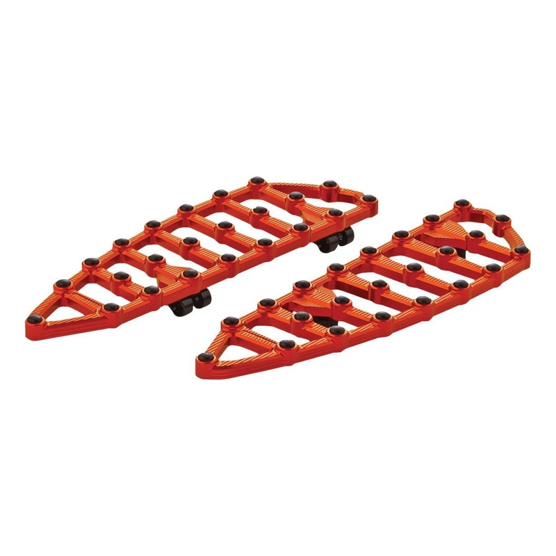 Repose pieds plateau pilote Arlen Ness MX anodisé orange