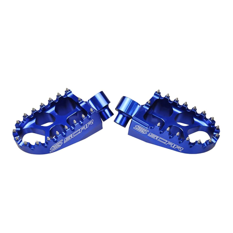 Repose Pieds SCAR Evolution en Aluminium AnodisÃ© Bleu pour Yamaha 450