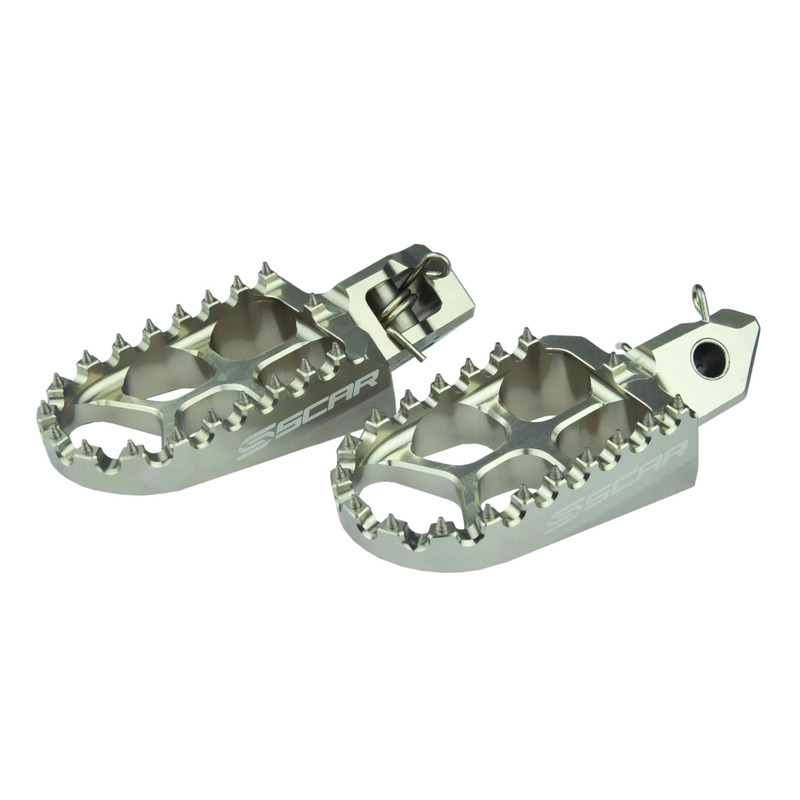 Repose Pieds SCAR Evolution en Aluminium AnodisÃ© Argent pour KTM SX/S