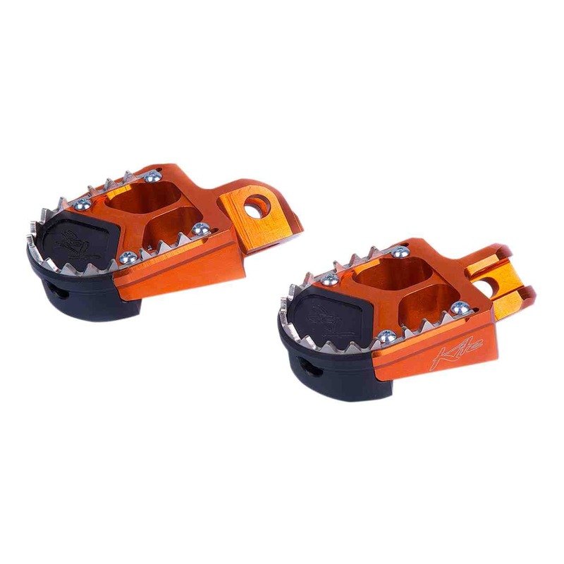 Reposes pieds aluminium Kite SM orange pour KTM 450 SM 16-21
