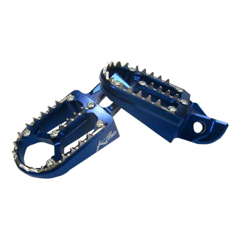 Reposes pieds aluminium Kite TT bleus pour KTM 250 SX 17-21