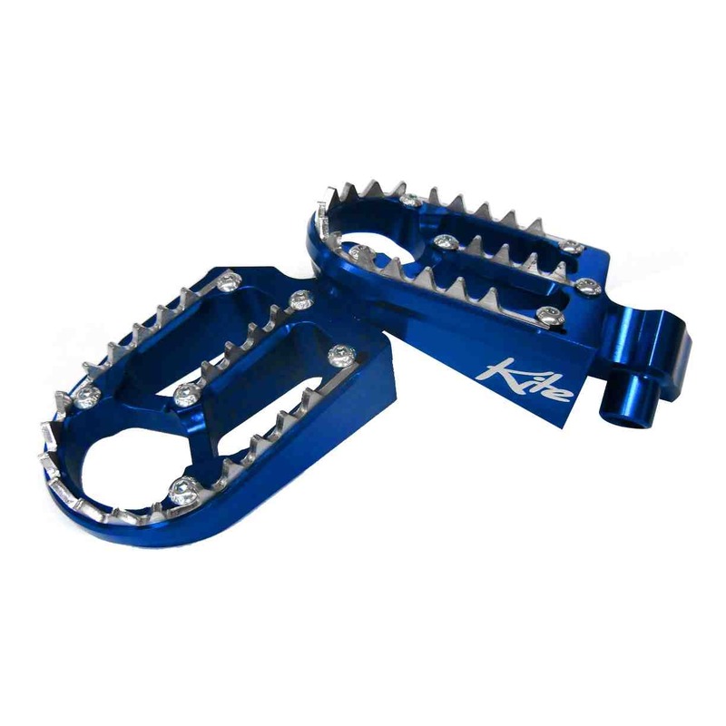 Reposes pieds aluminium Kite TT bleus pour Yamaha YZ 65 96-21