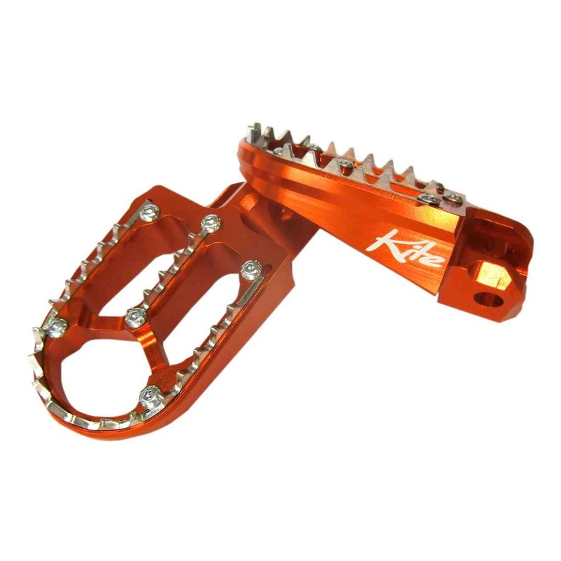 Reposes pieds aluminium Kite TT orange pour KTM EXC 250 00-16