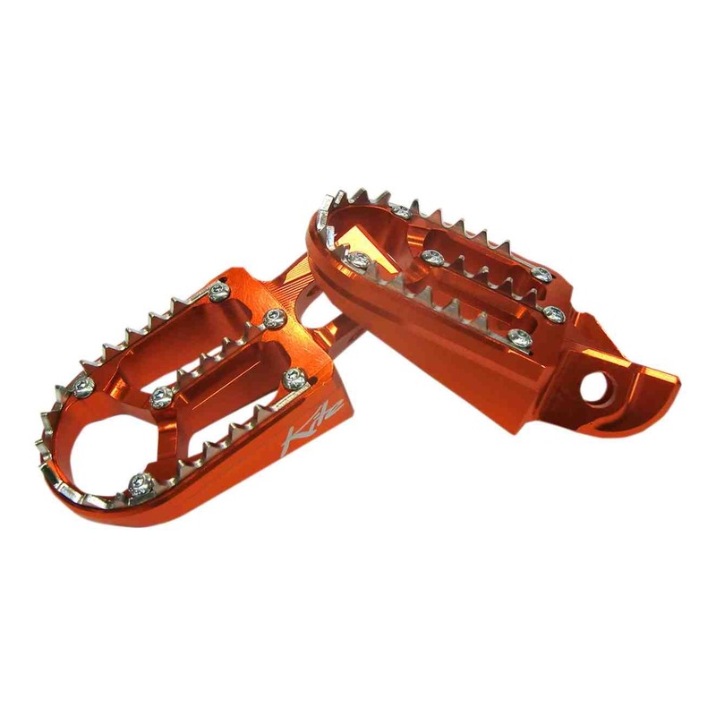 Reposes pieds aluminium Kite TT oranges pour KTM EXC 250 17-21