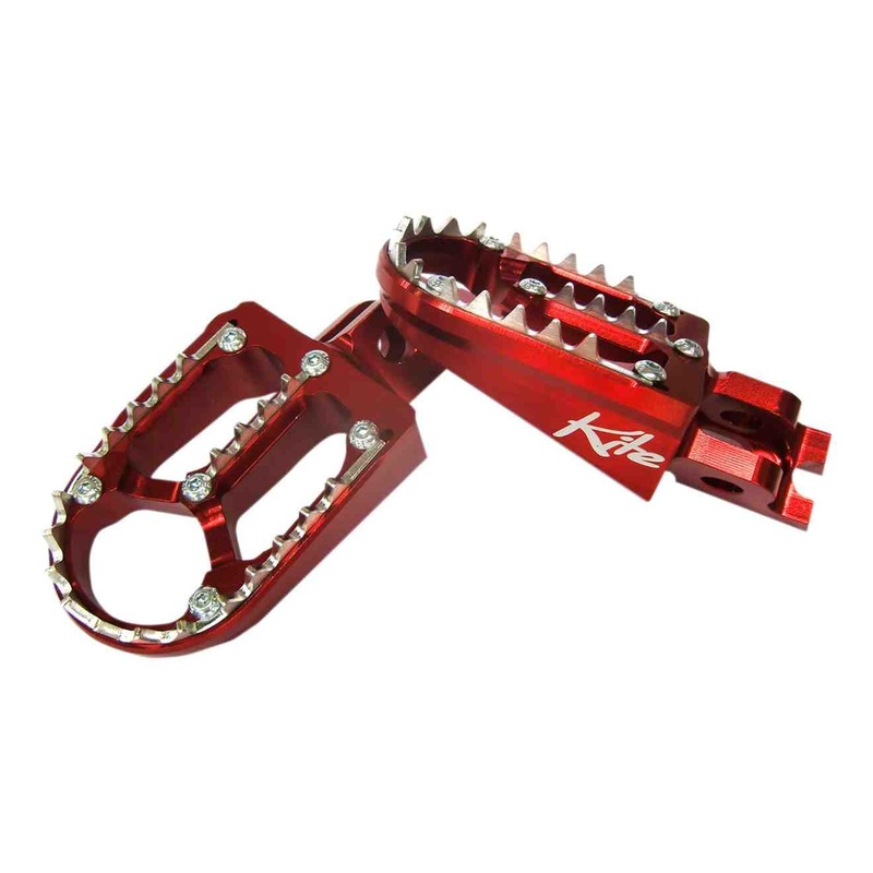 Reposes pieds aluminium Kite TT rouge pour Yamaha YZ 65 96-21