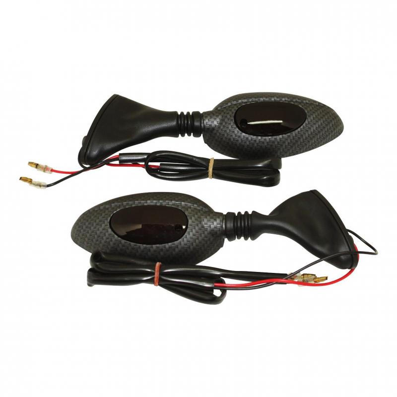 Rétroviseur de carénages Vicma réversible ovale carbone avec cligno