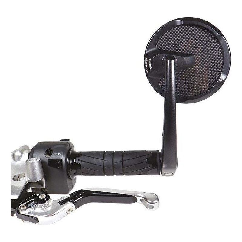 Rétroviseur embout de guidon Chaft Nigel Handle aluminium/carbone homologué et réversible