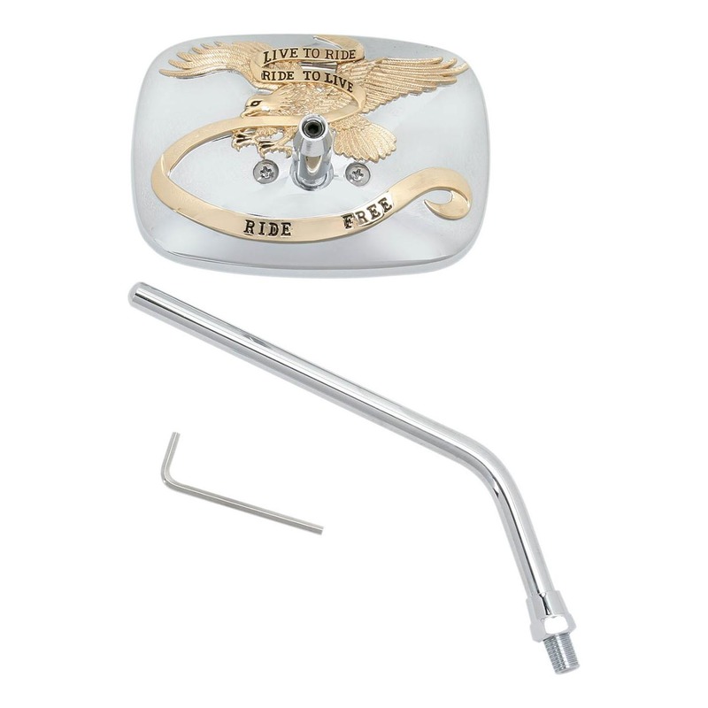 Rétroviseur gauche EMGO chrome et or Ride Free