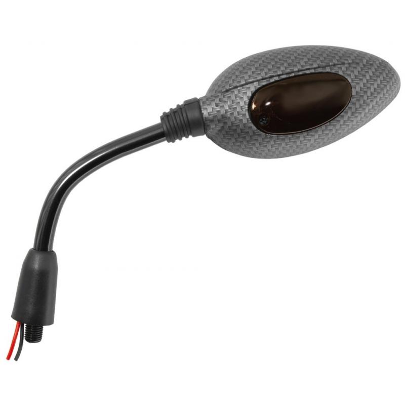 Rétroviseur Vicma gauche ovale carbone mat avec clignotant lentille f