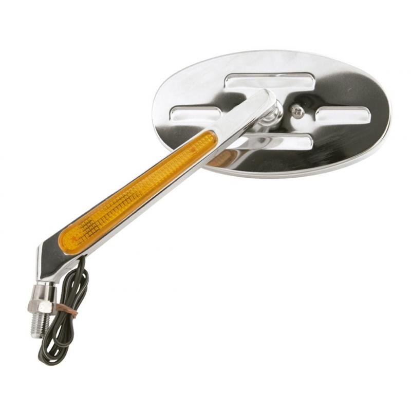 Rétroviseur Vicma gauche ovale chrome avec clignotant