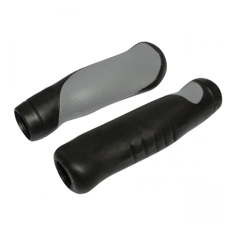 Revêtements de poignées vélo Newton Anatomique Bi-matière noir/gri