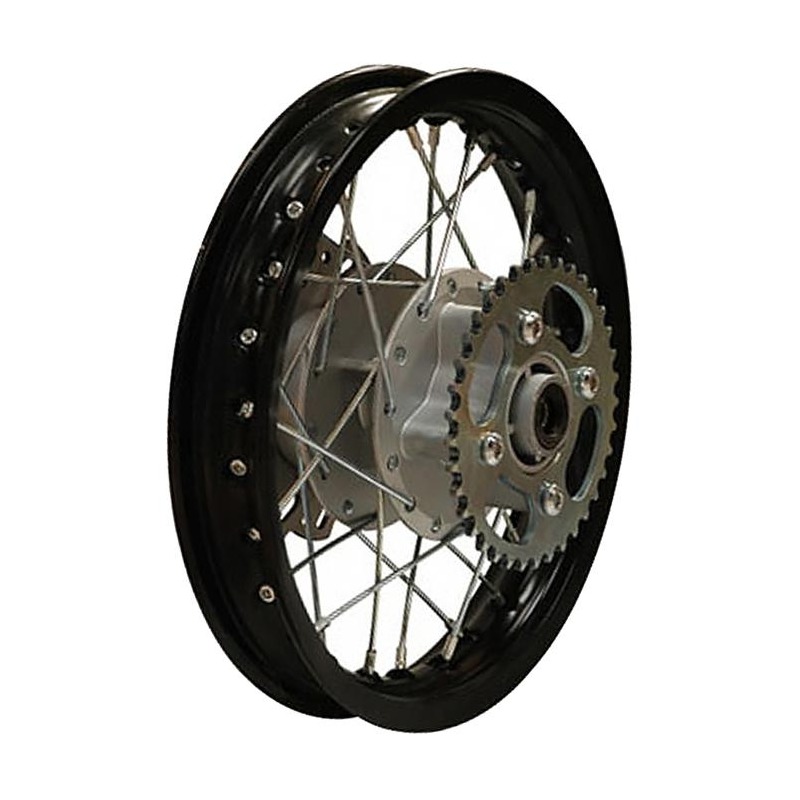 Roue arrière alu 12’’ axe 12mm YCF noir/argent