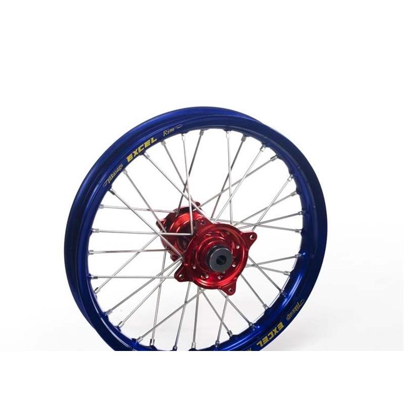 Roue arriere haan wheels 19x1,85x36t jante bleue / moyeu rouge