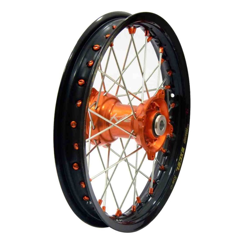 Roue arrière noire moyeu orange Kite Elite MC 1,85 x 14 KTM 85 SX