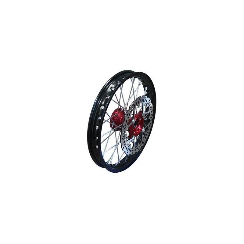 Roue avant 14' YCF alu 7116 - Moyeu Cnc rouge