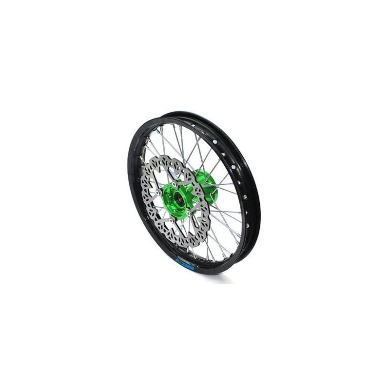 Roue avant 14' YCF alu 7116 - Moyeu Cnc vert